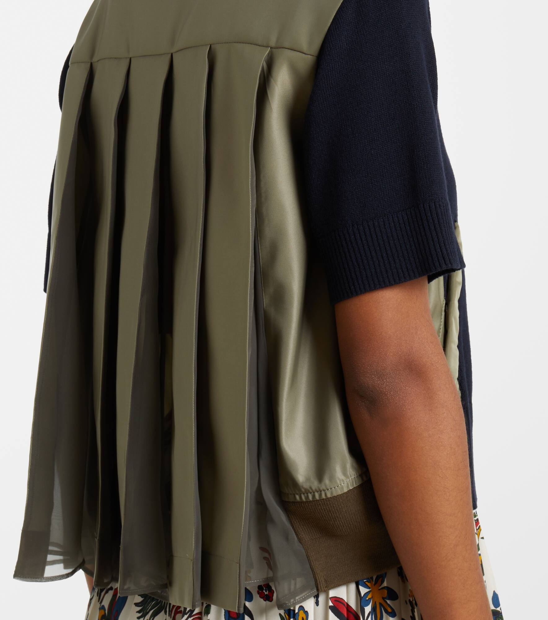 Paneled cotton-blend T-shirt - 6