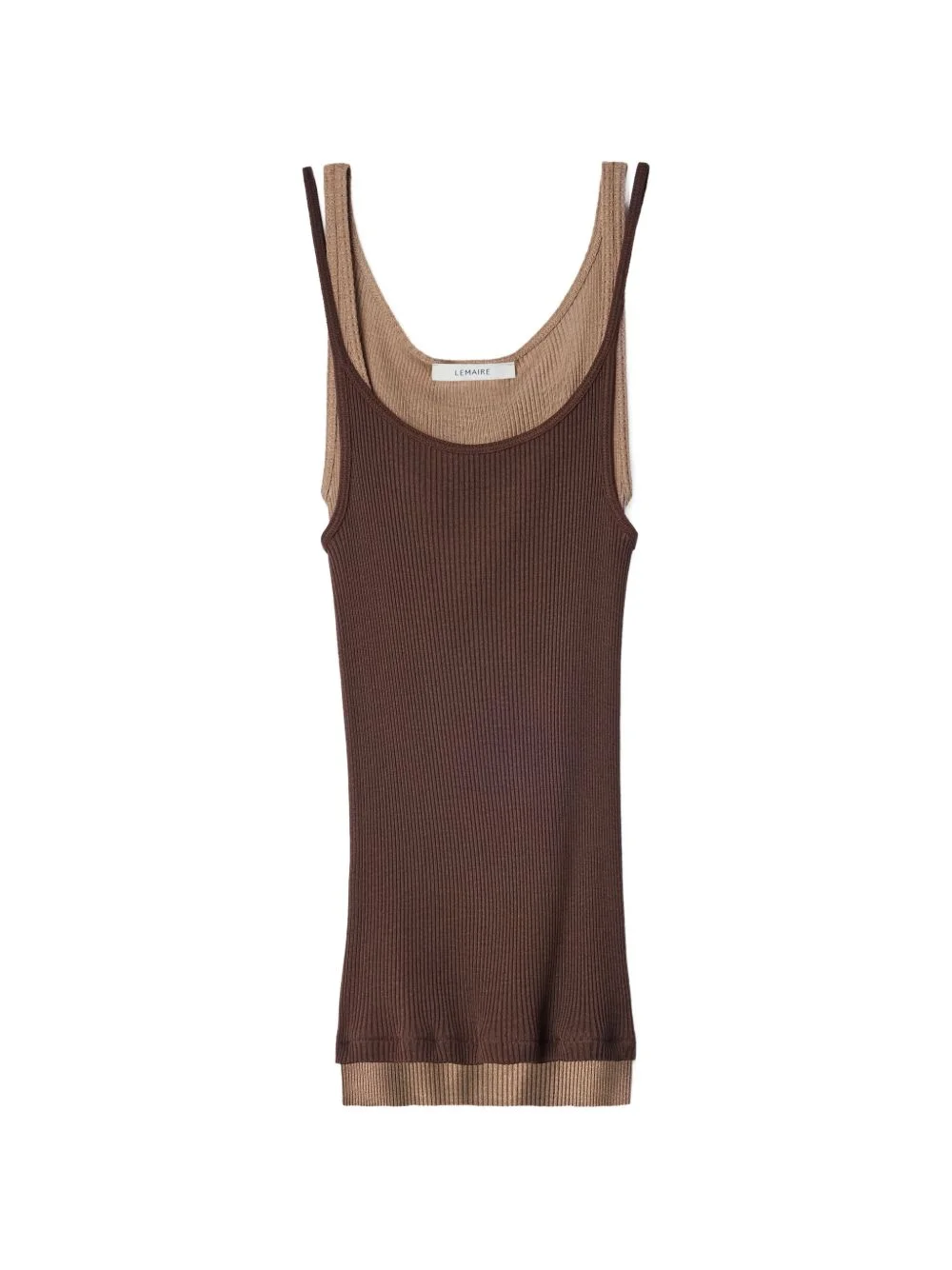 Trompe-l'œil tank top in silk and viscose blend - 1