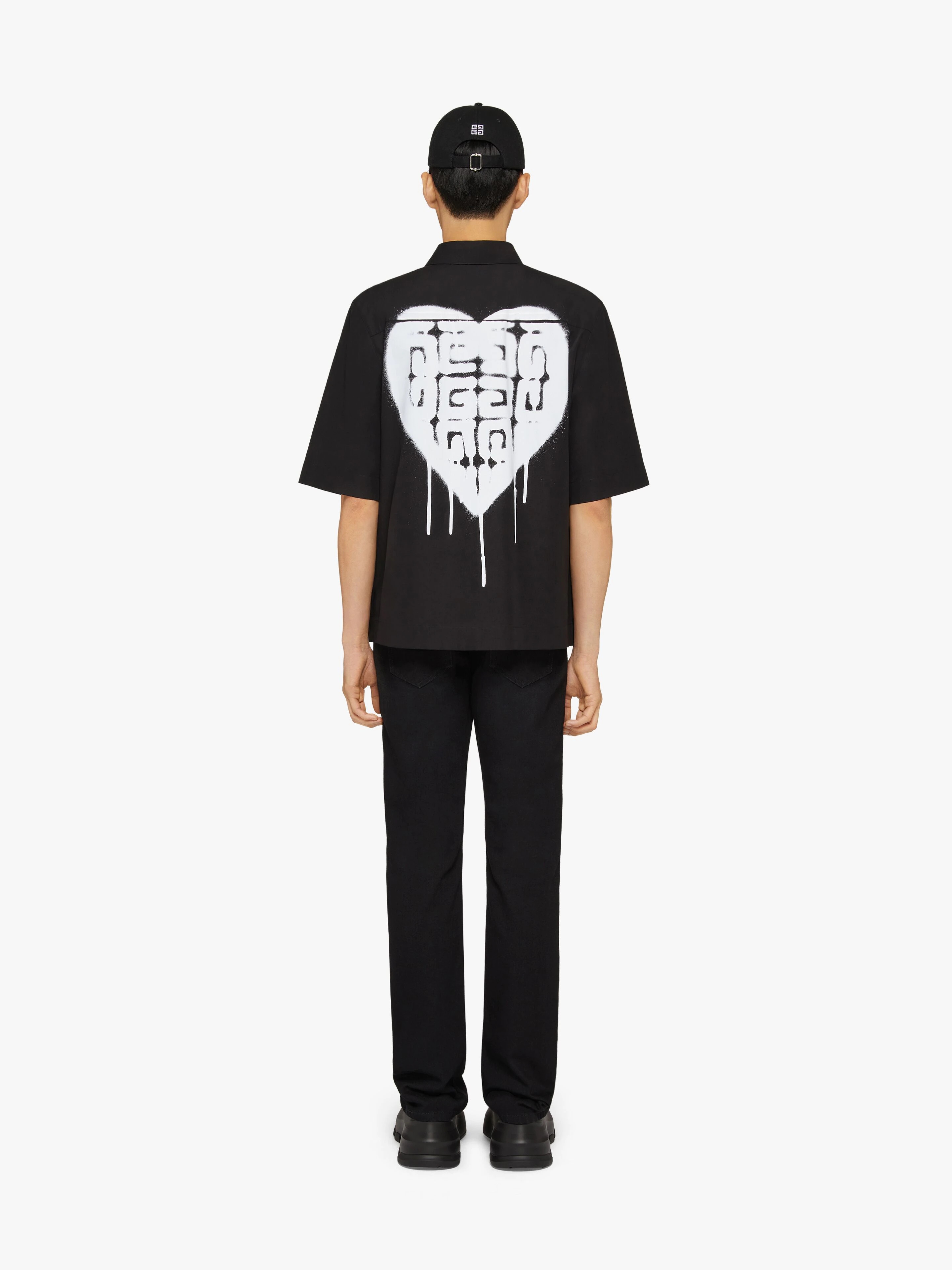SHIRT IN POPLIN WITH TAG EFFECT PRINT - 5