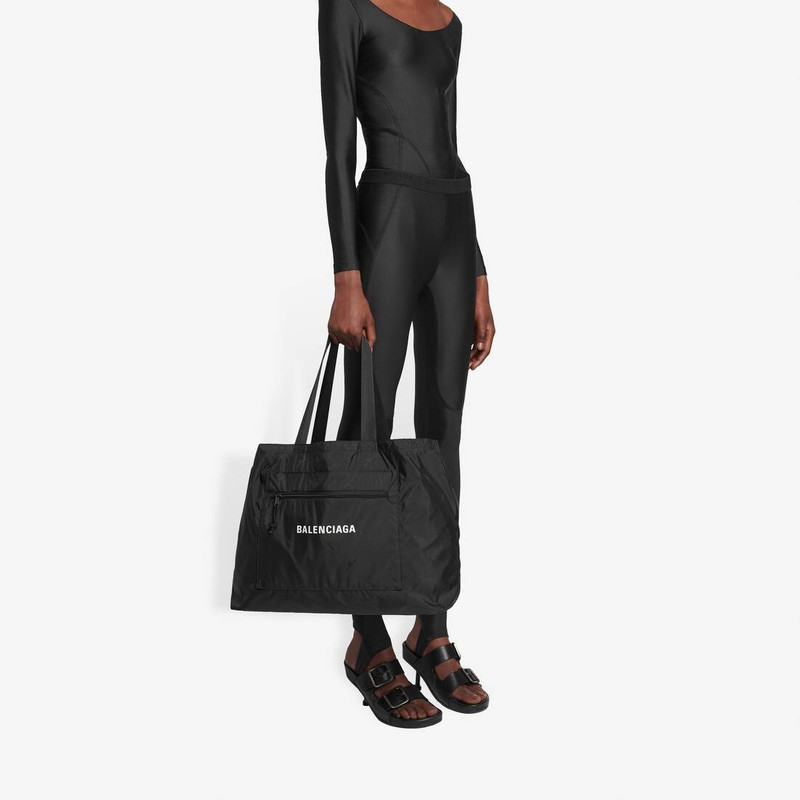 Men's Expandable Tote Bag in Black/white 3