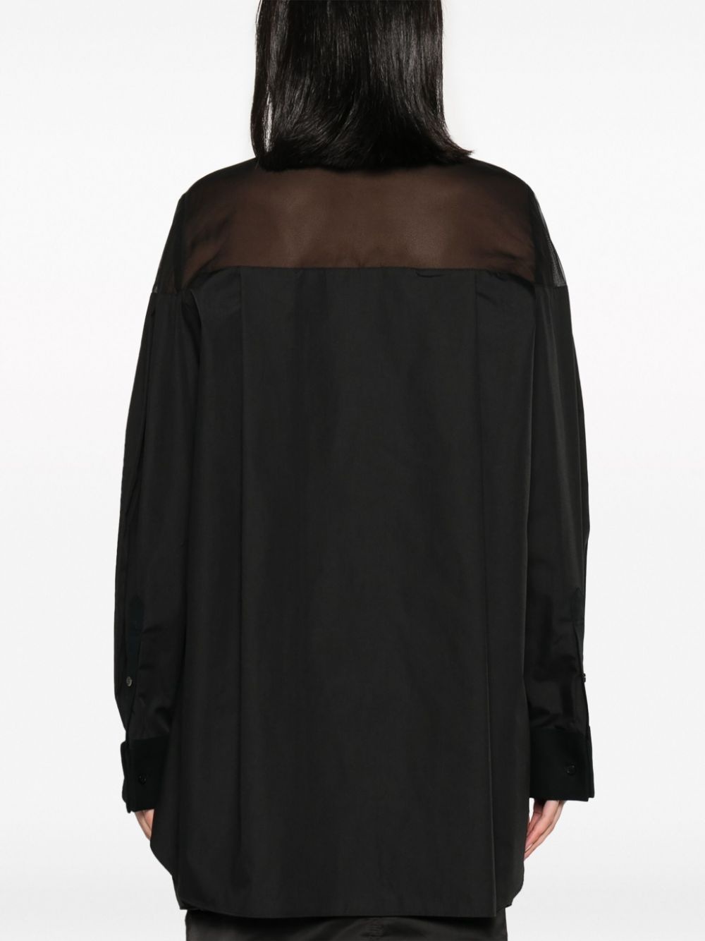 attached-detail sheer-panels shirt - 4