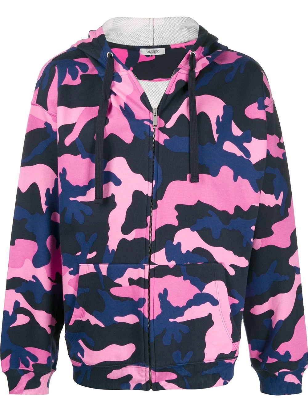 camouflage print zipped hoodie - 1