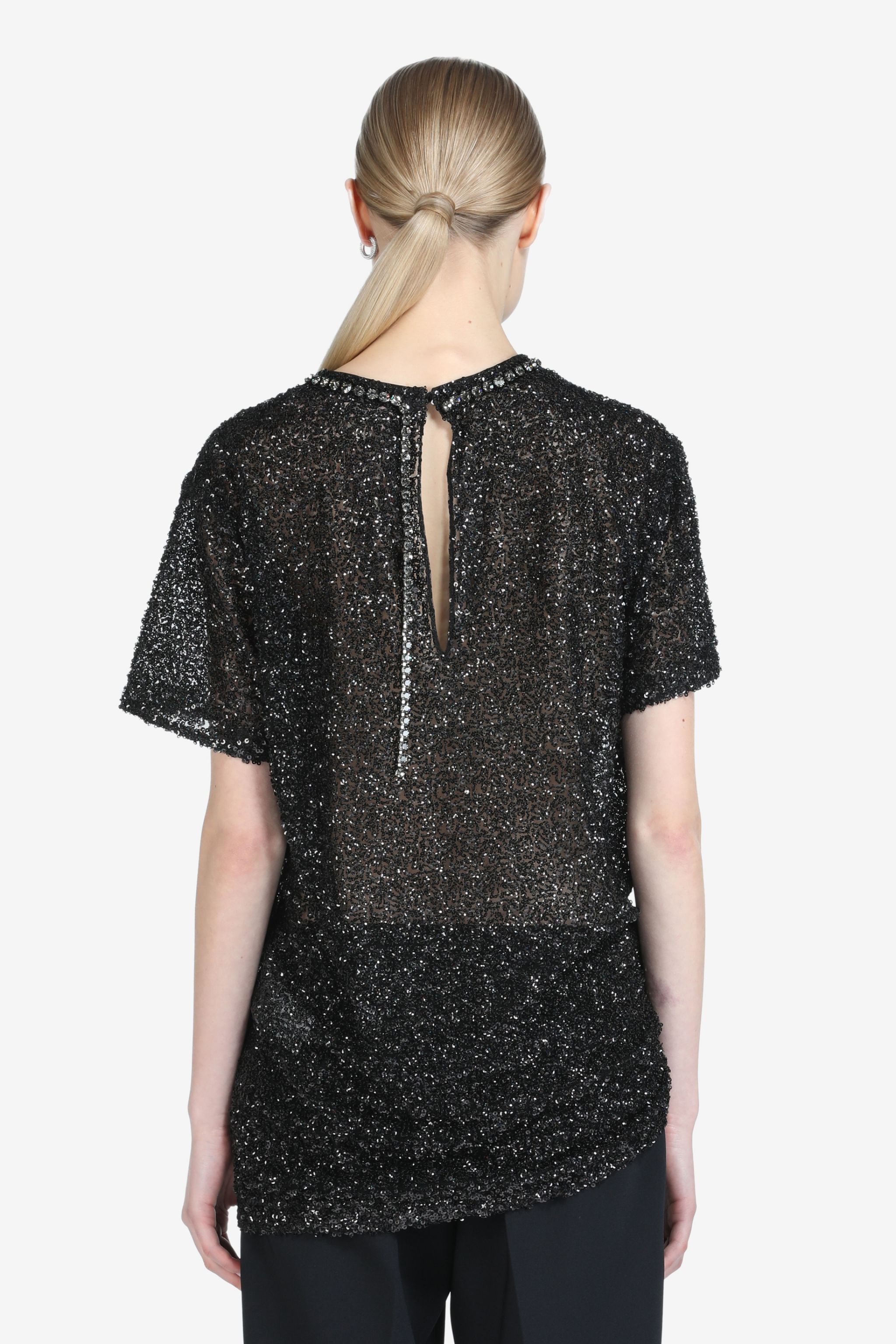 CRYSTAL-EMBELLISHED SEQUIN T-SHIRT - 2