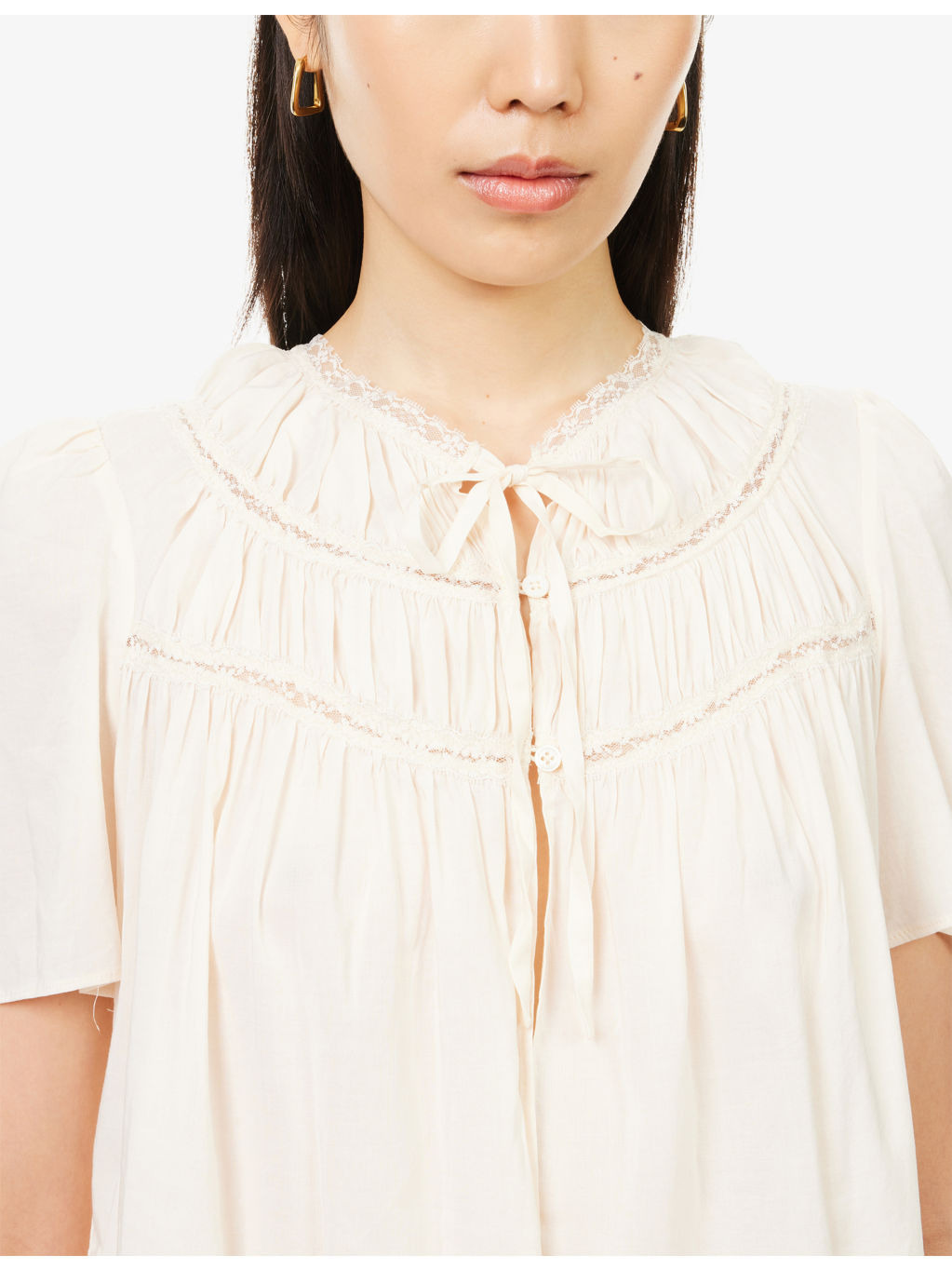 Reformation x Nara Smith Buttercup Hour Embroidered Cotton-Blend Pyjama Set - 5