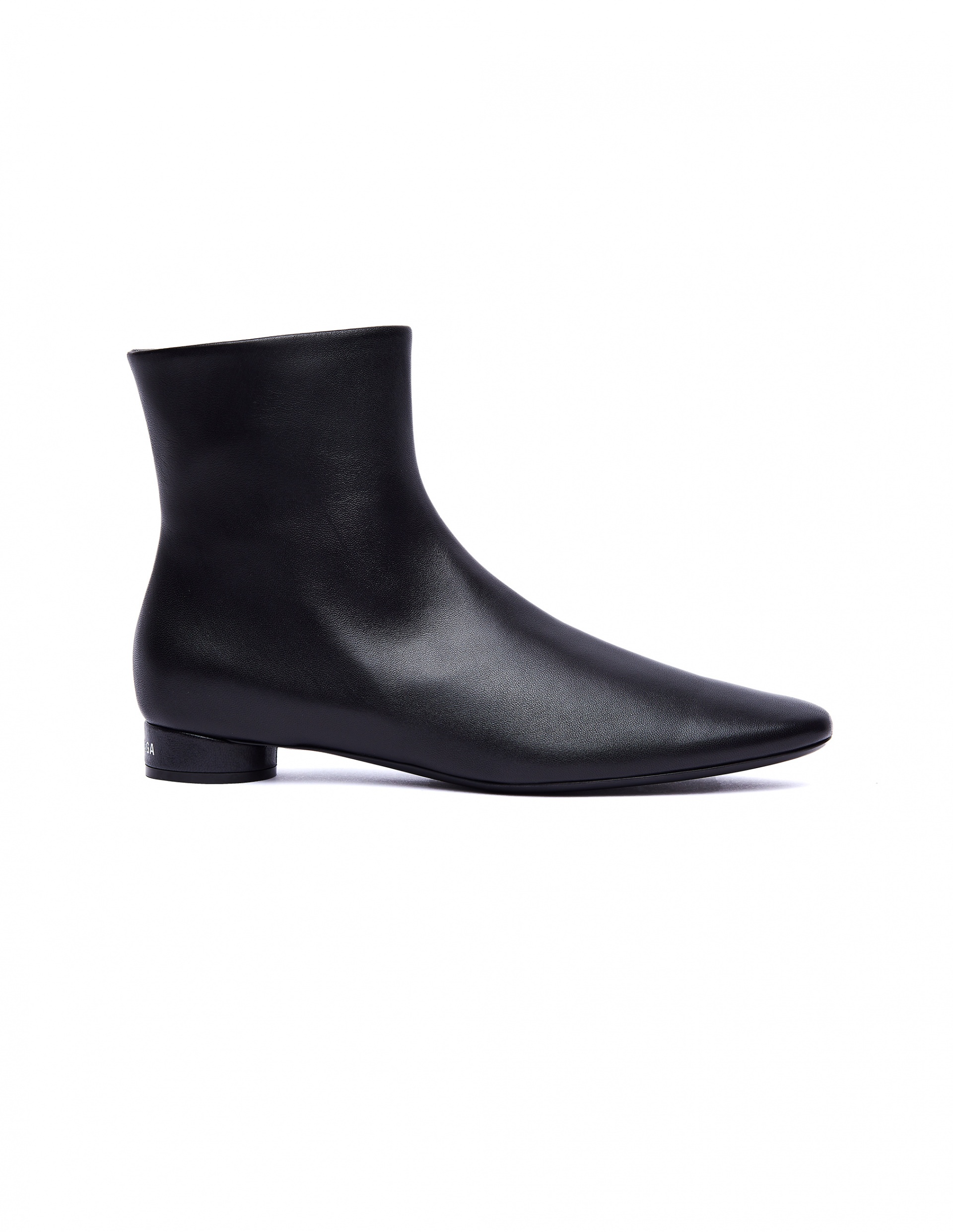 BLACK LEATHER OVAL 20MM BOOTS - 1