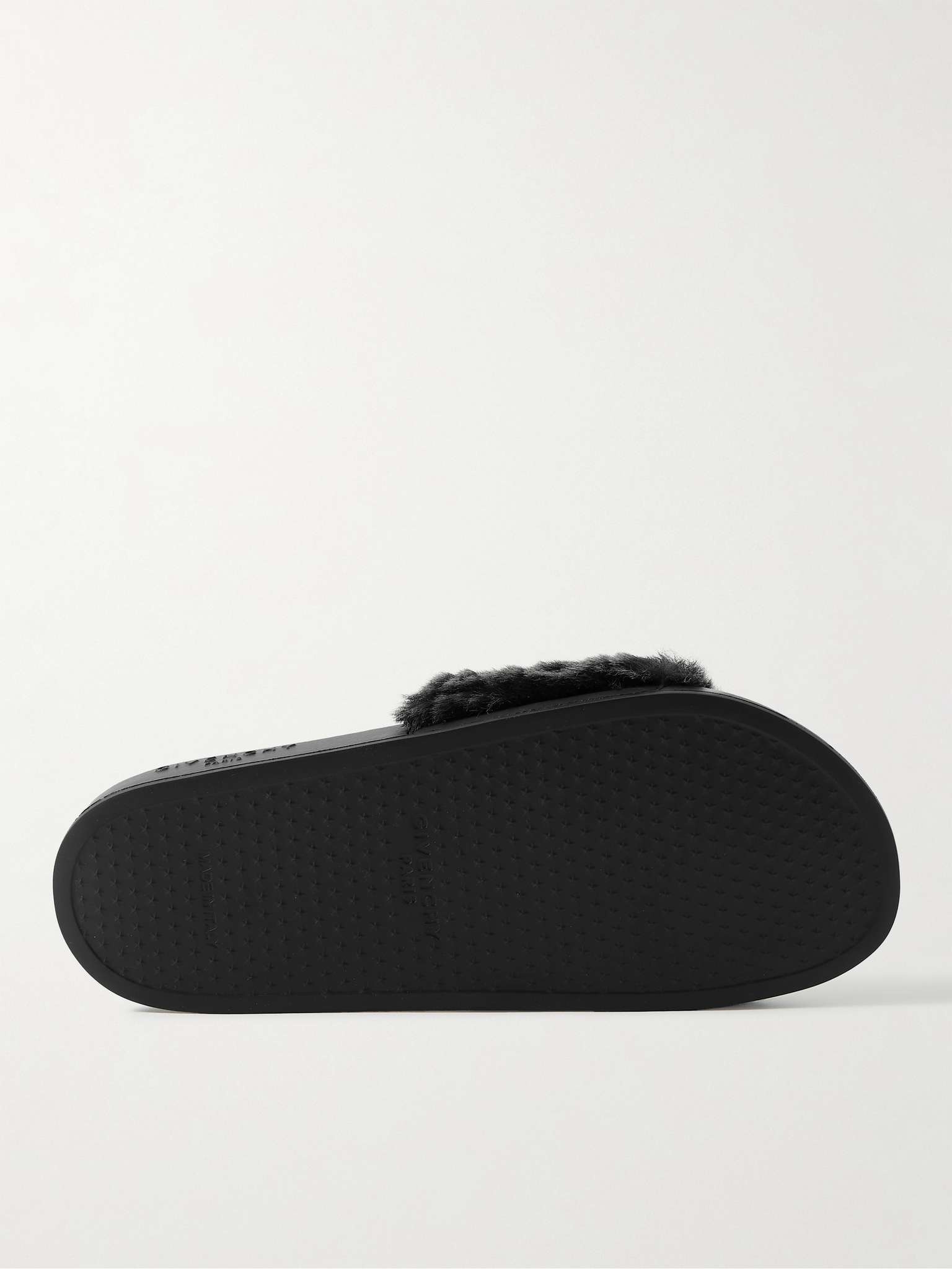 Printed Shearling and Rubber Slides - 7