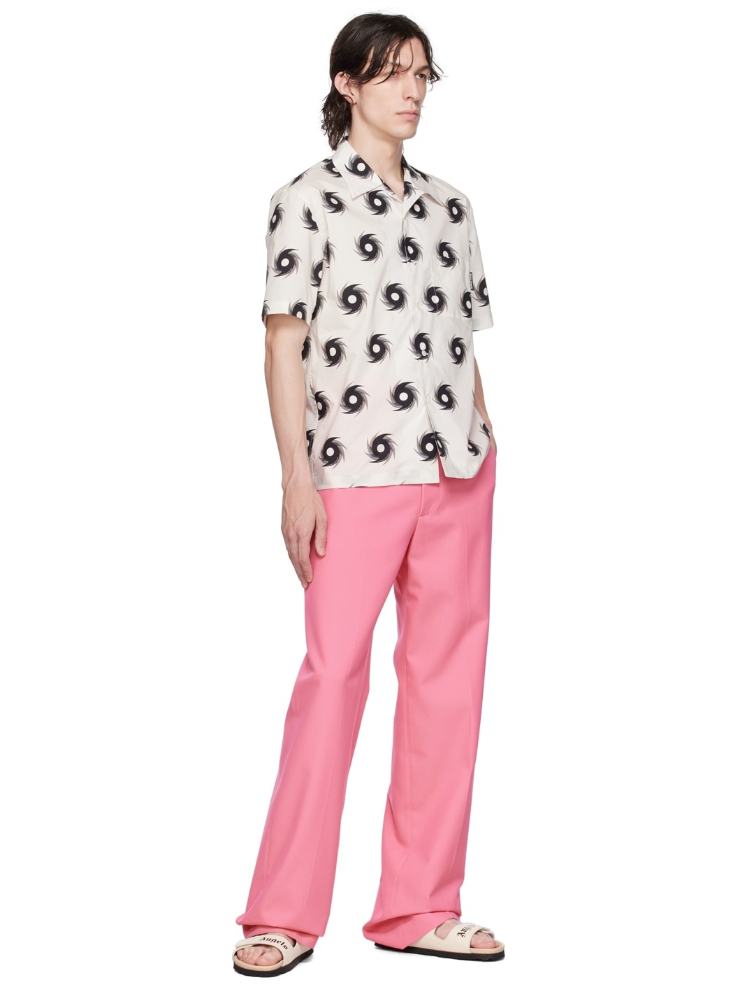 White & Black Printed Shirt - 4