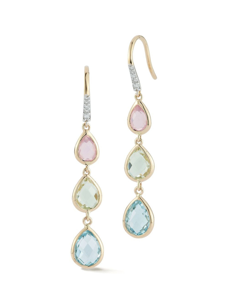 MATEO 14K yellow gold multi-stone earrings outlook