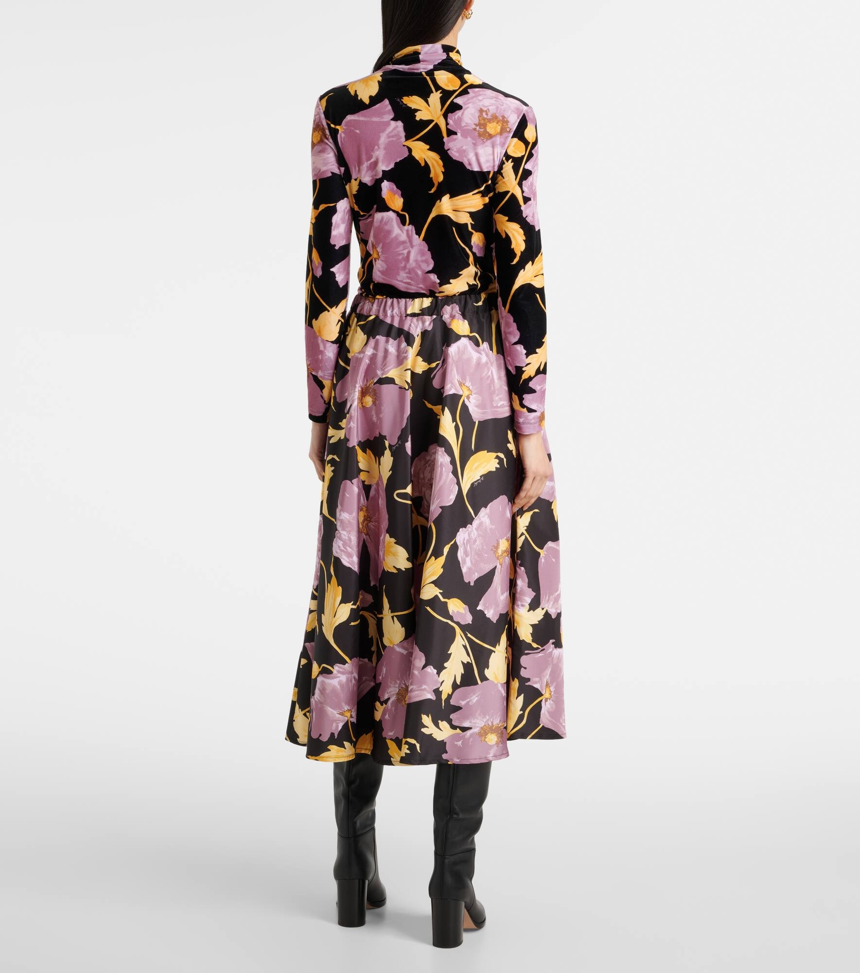 Floral faille midi skirt - 3