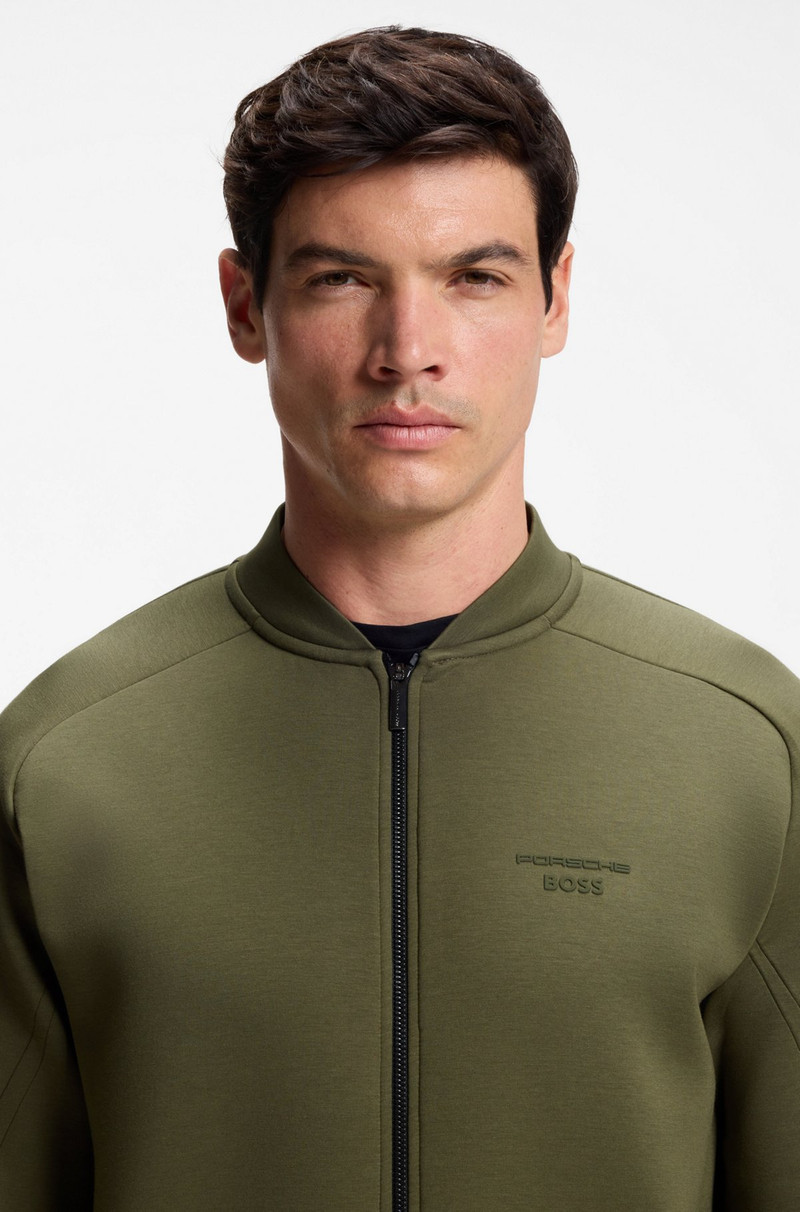 PORSCHE X BOSS ZIPPER-UP SWEATSHIRT WITH EMBOSSED ARTWORK 3