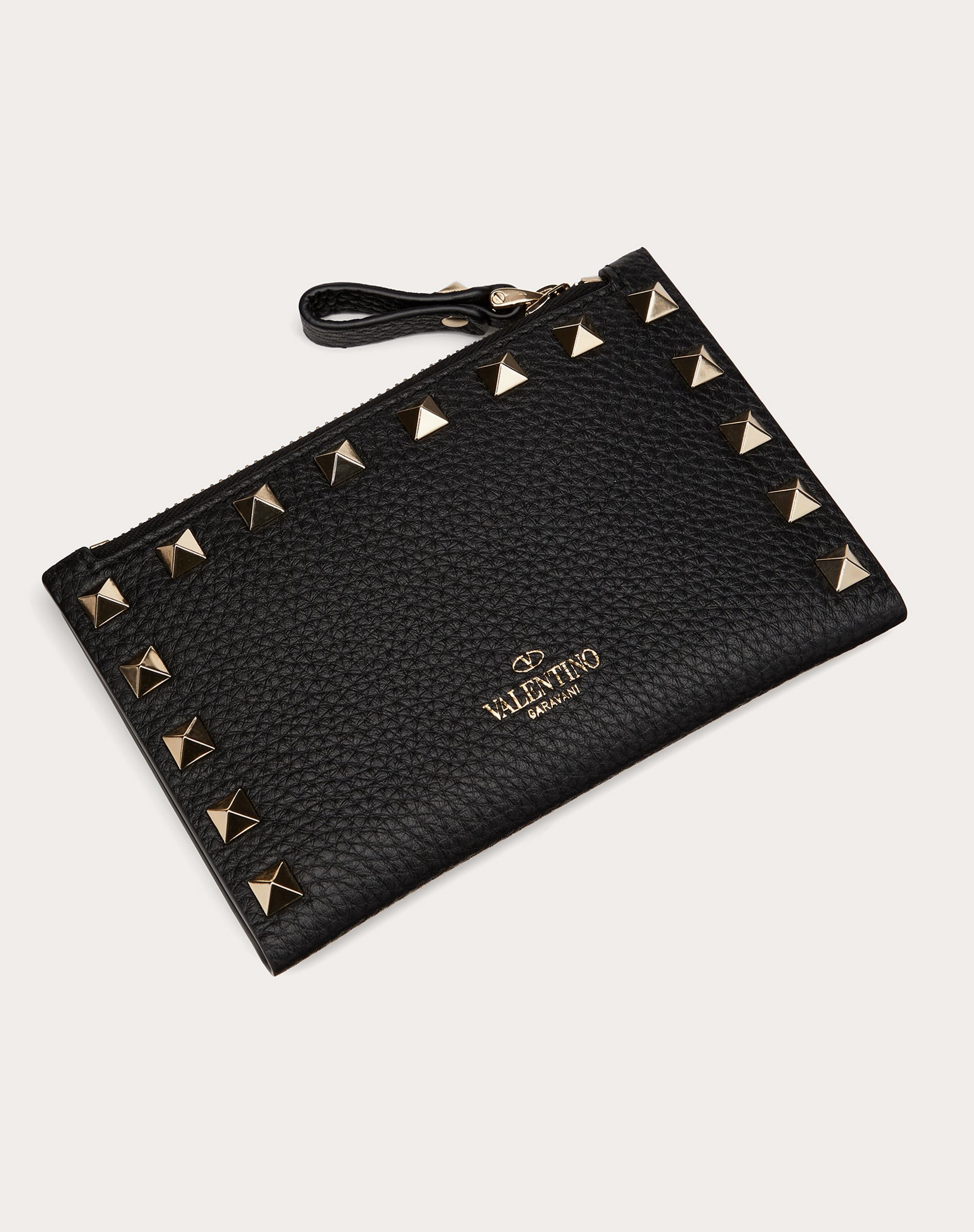 Rockstud Grainy Calfskin Coin Purse and Cardholder - 3