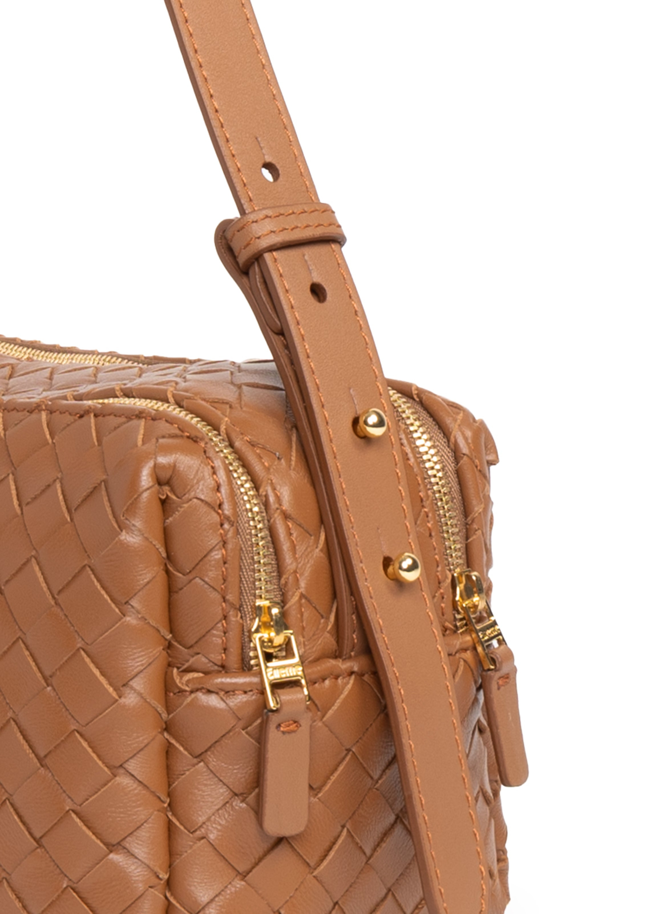 Trousse Woven Leather Cognac - 4