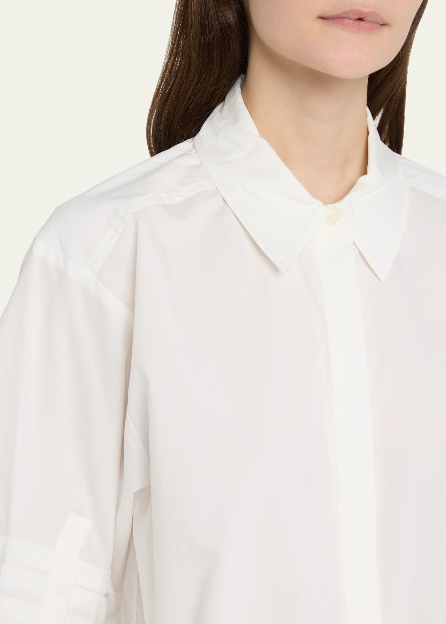 Gemma 3/4-Sleeve Poplin Button-Front Shirt - 5