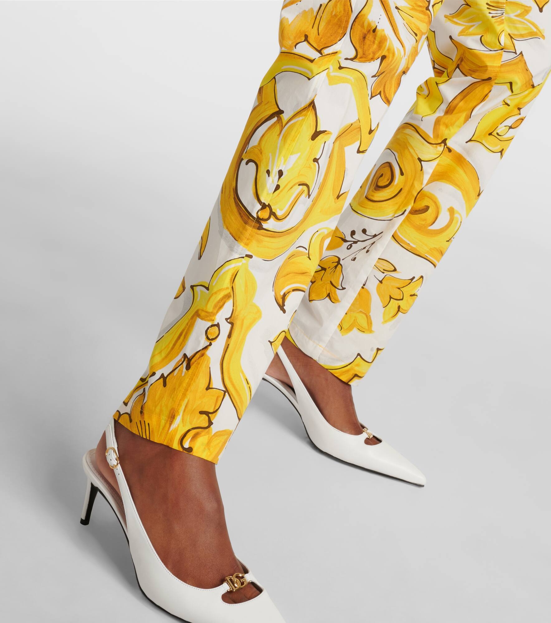 Majolica high-rise cotton straight pants - 5
