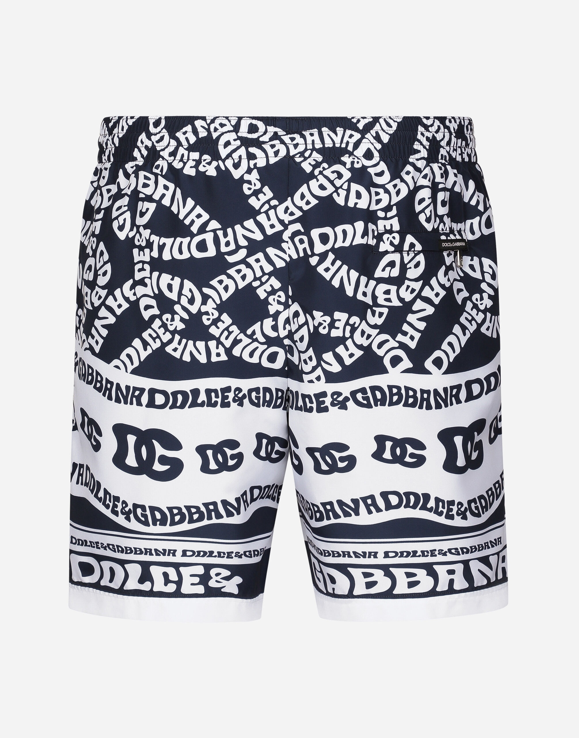 Mid-length swim trunks with Marina print - 2