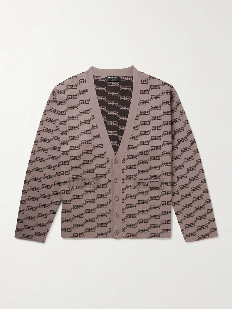 Logo Intarsia-Knit Cardigan - 1