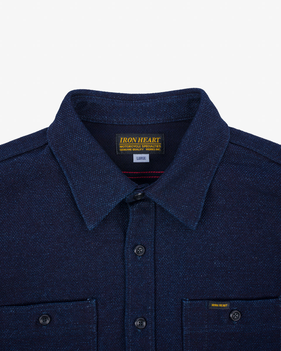 IHSH-397-IND 21oz Sashiko Work Shirt - Indigo - 7