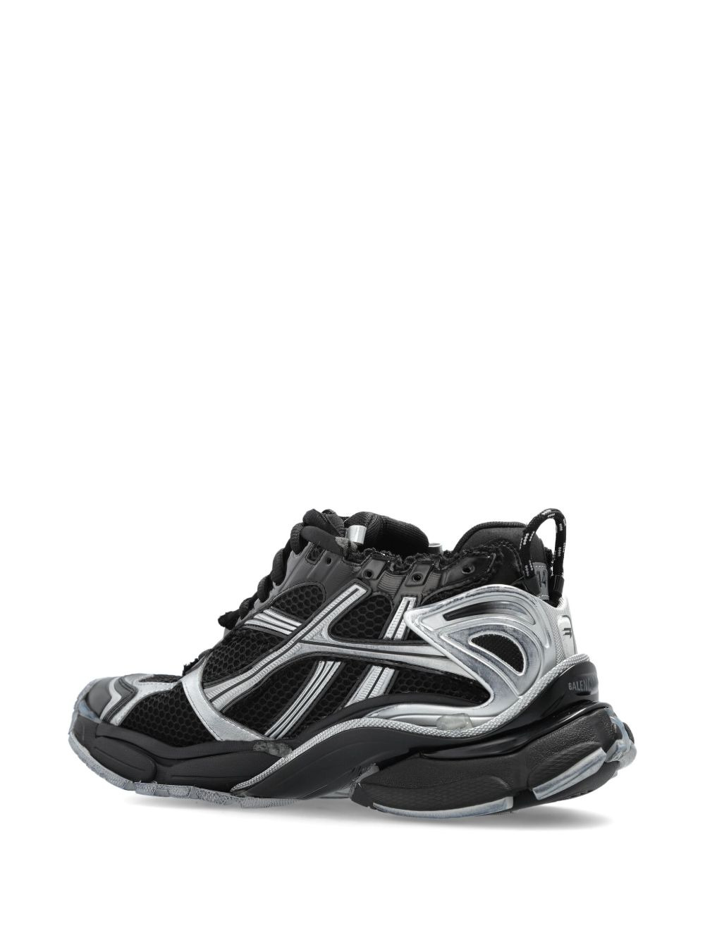 lace-up metallic trainers - 4