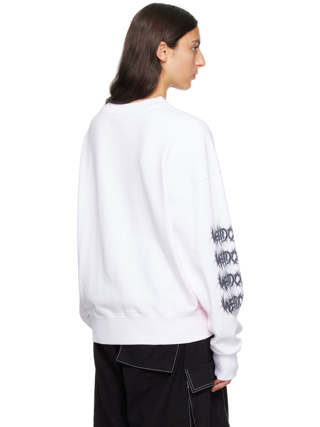 White Printed Sweatshirt - 3