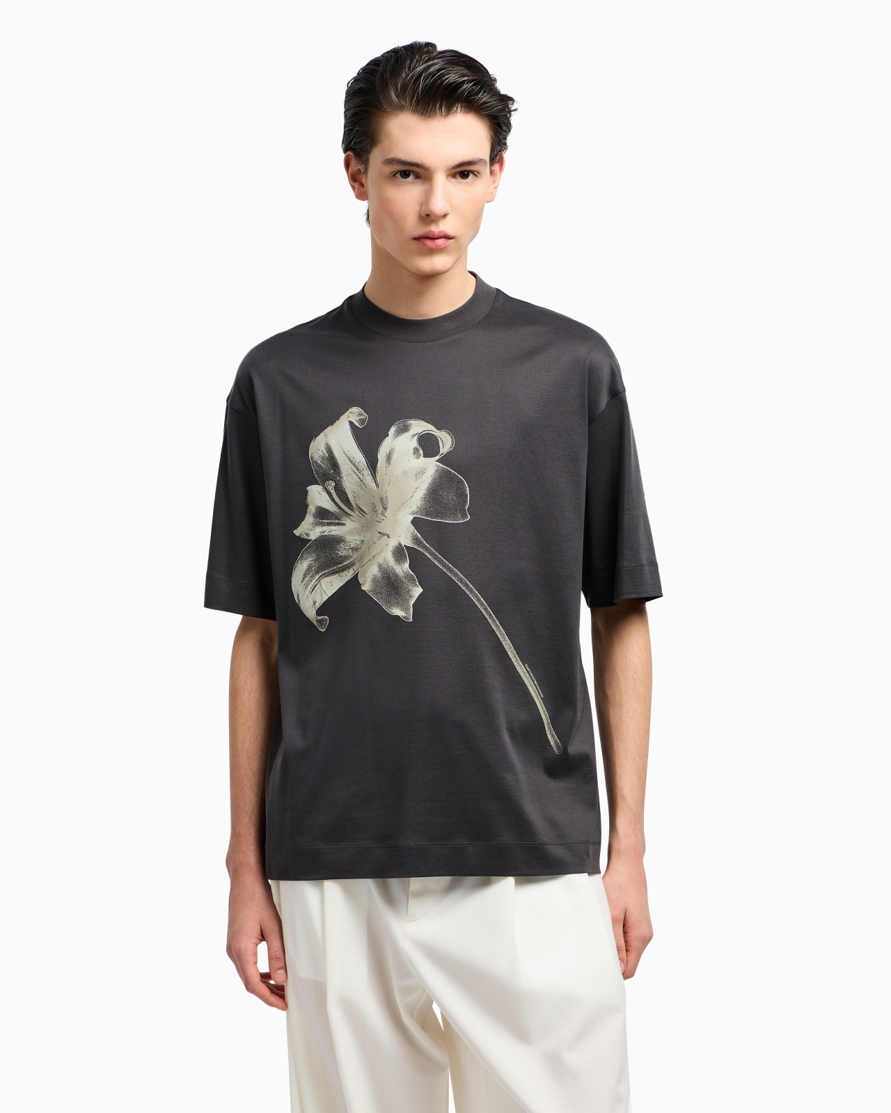 ASV LYOCELL BLEND JERSEY OVERSIZED T-SHIRT WITH LILY PRINT - 4