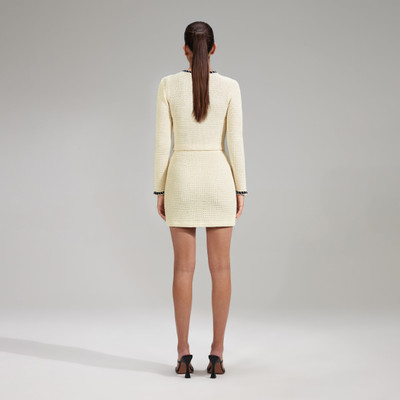 self-portrait Cream Sequin Knitted Mini Skirt outlook