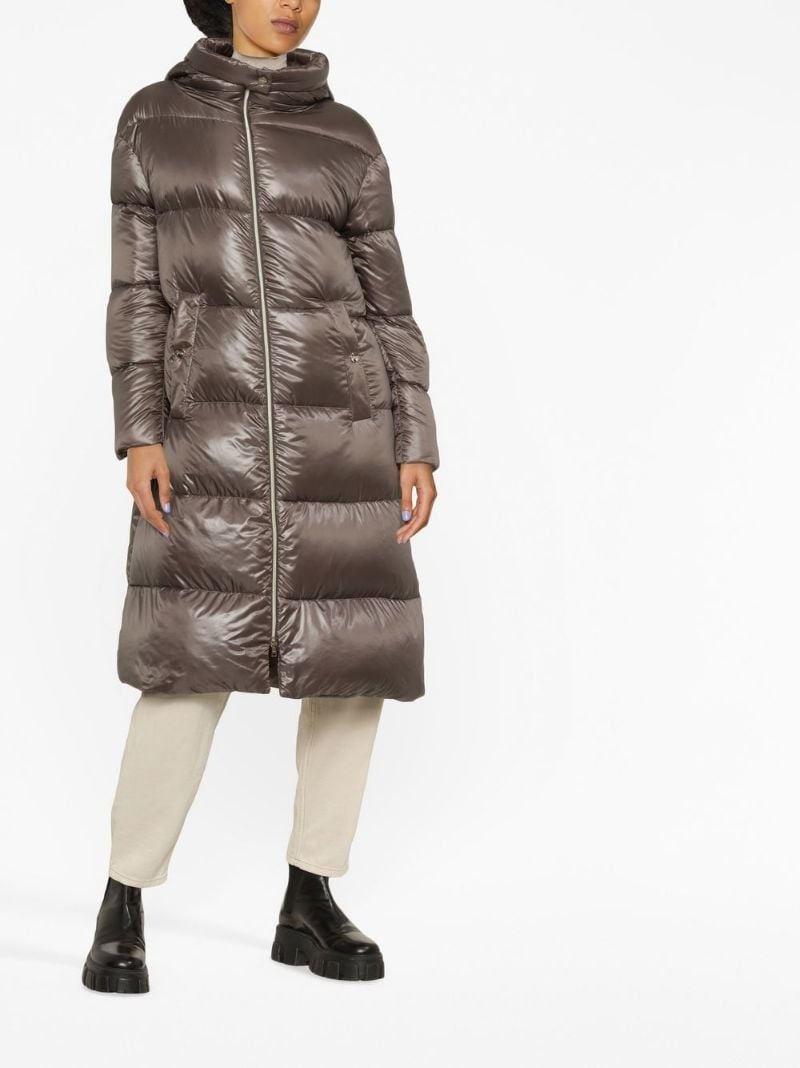 quilted padded zipped coat - 2