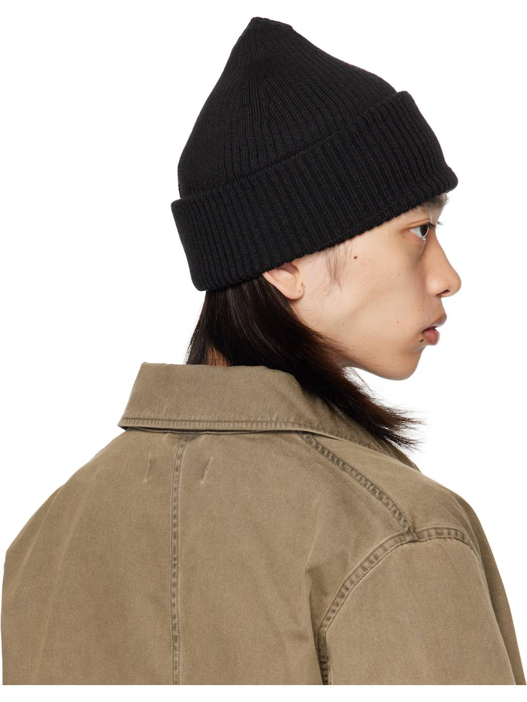 Black Knit Beanie - 3