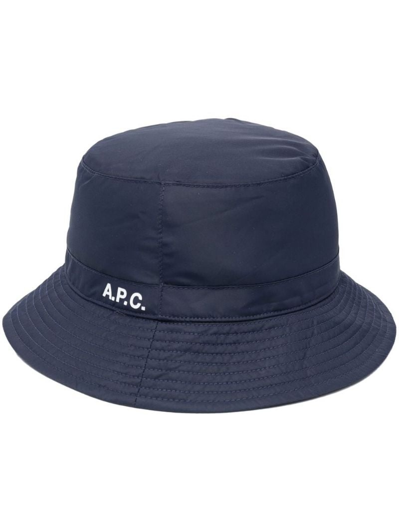 logo-print padded bucket hat - 1