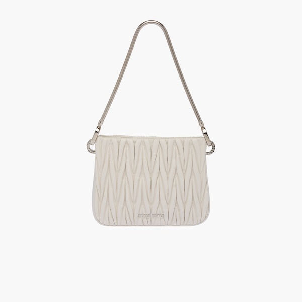 Miu Sassy matelassé nappa leather handbag - 3