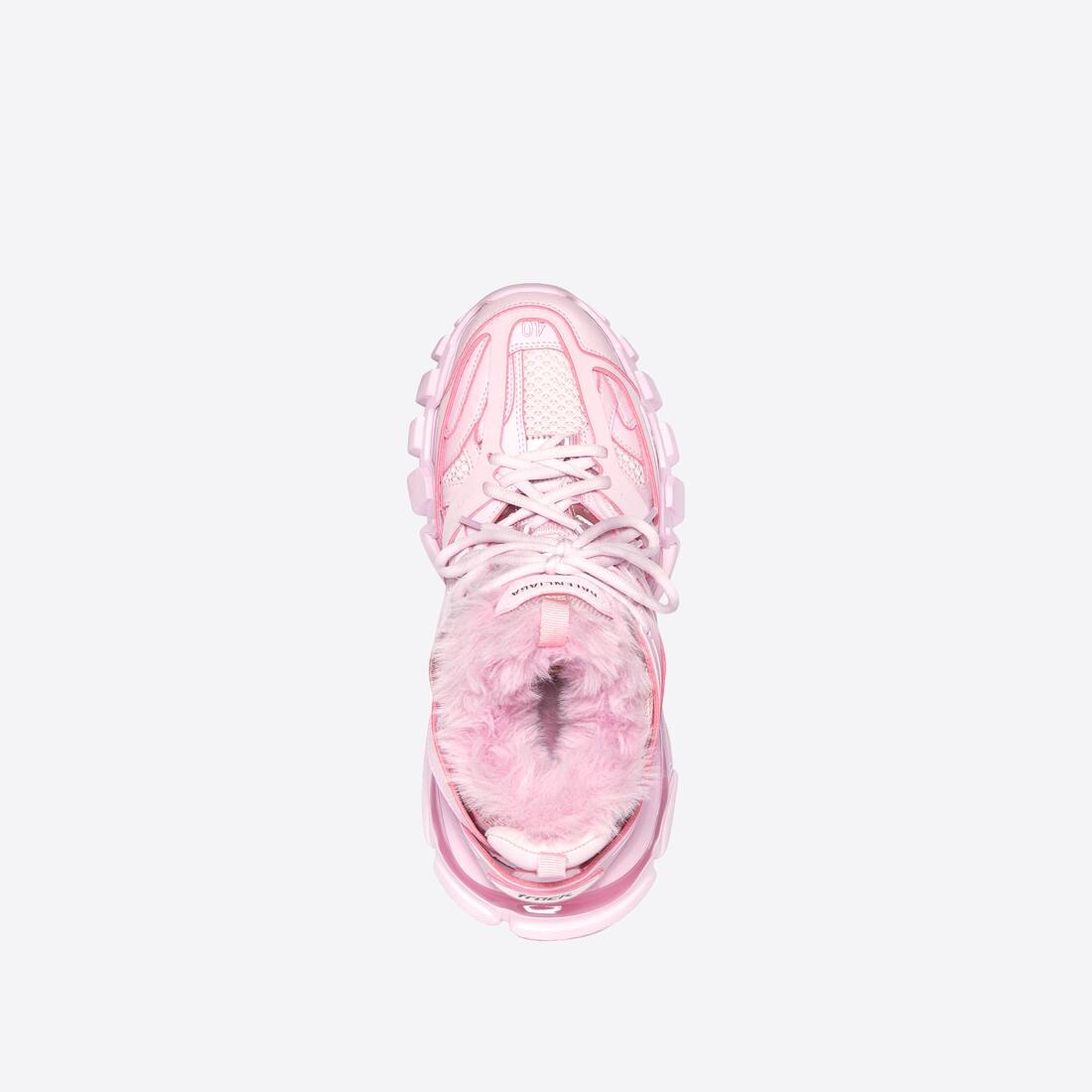 Women's Track Sneaker Fake Fur in Pink - 4