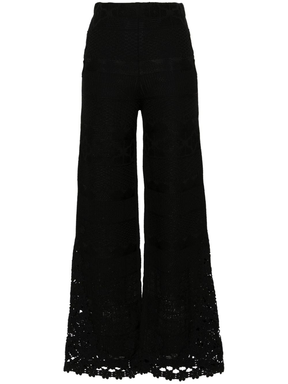 floral-appliquÃ© knitted trousers - 1