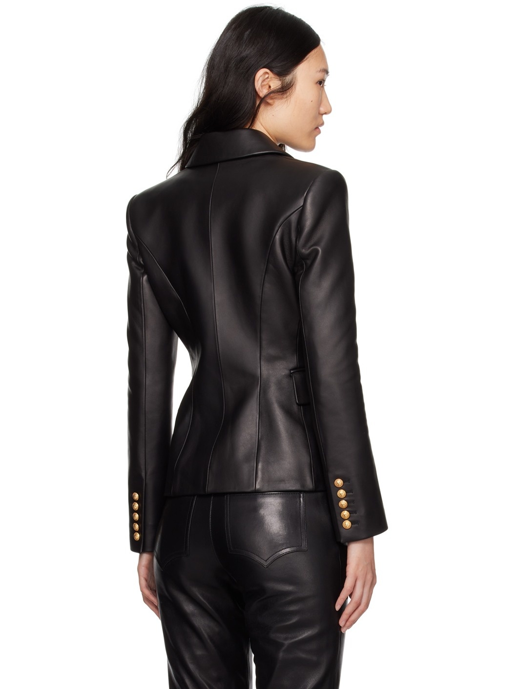 【関税&送料込】Balmain Six-Button Jacket Edge-to-edge 6-button jacket black - Women | BALMAIN