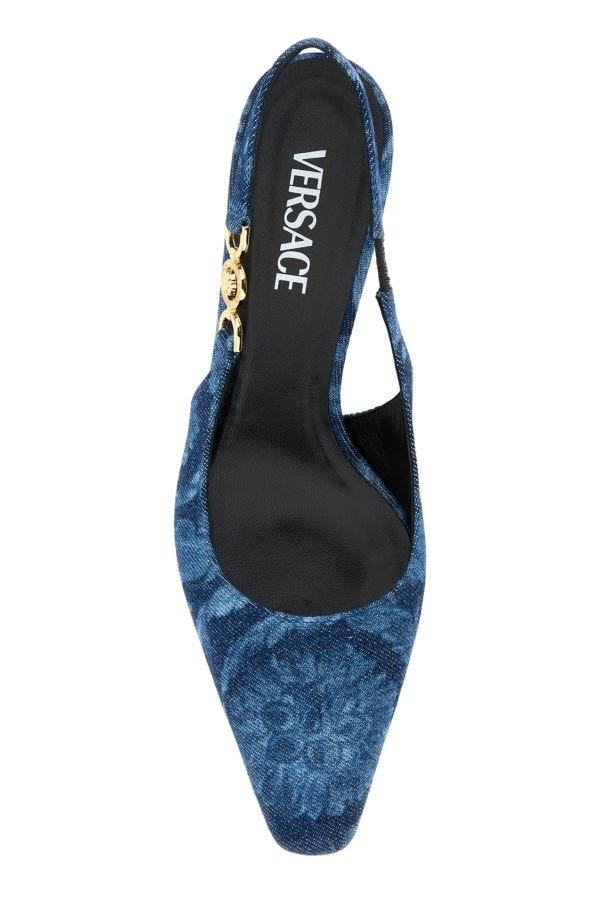 パンプス Versace Embroidered Denim Pumps VERSACE Embroidered denim pumps | gebnegozionline | REVERSIBLE