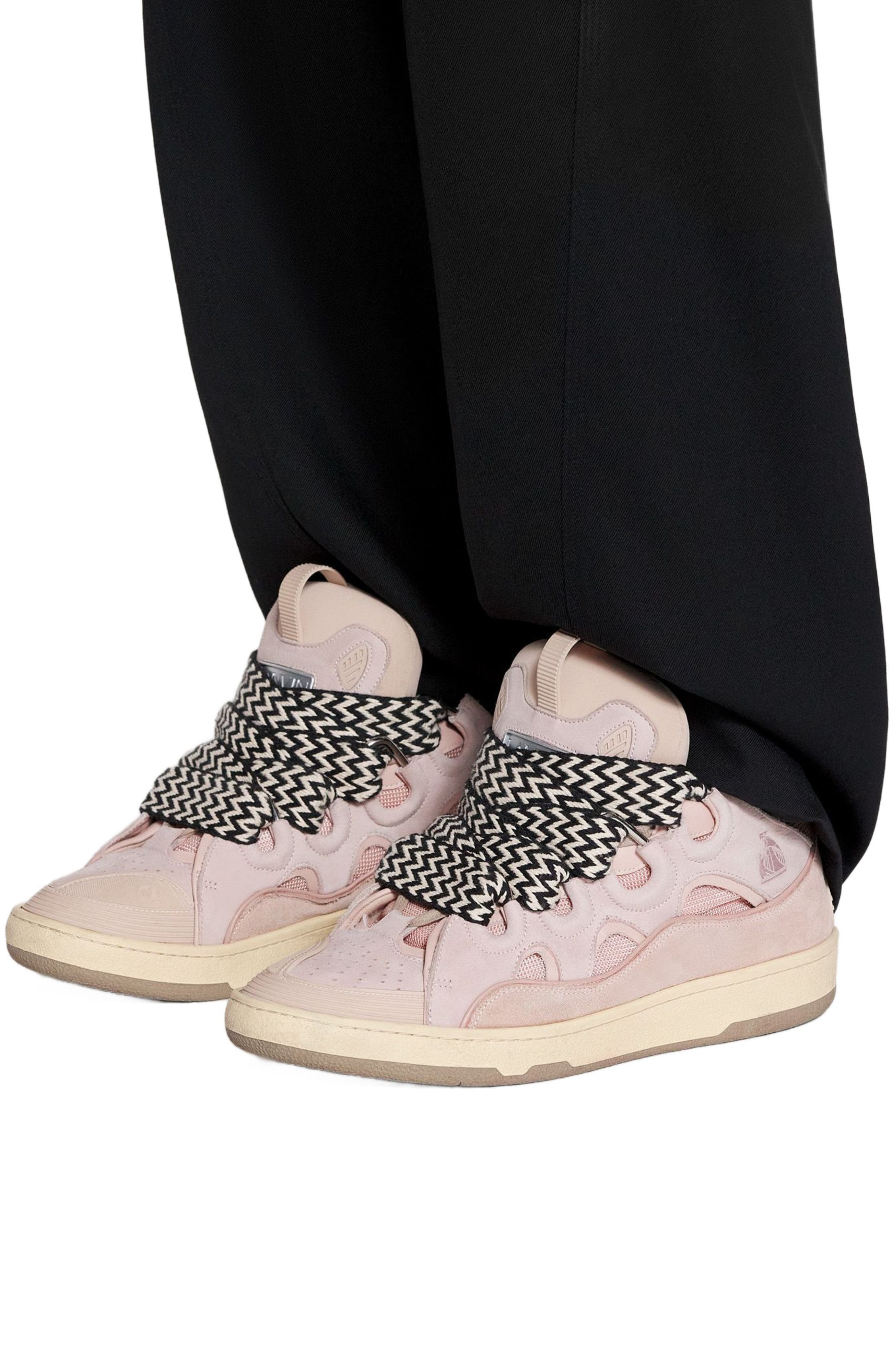Lanvin LEATHER CURB SNEAKERS in Pale Pink at Nordstrom - 6
