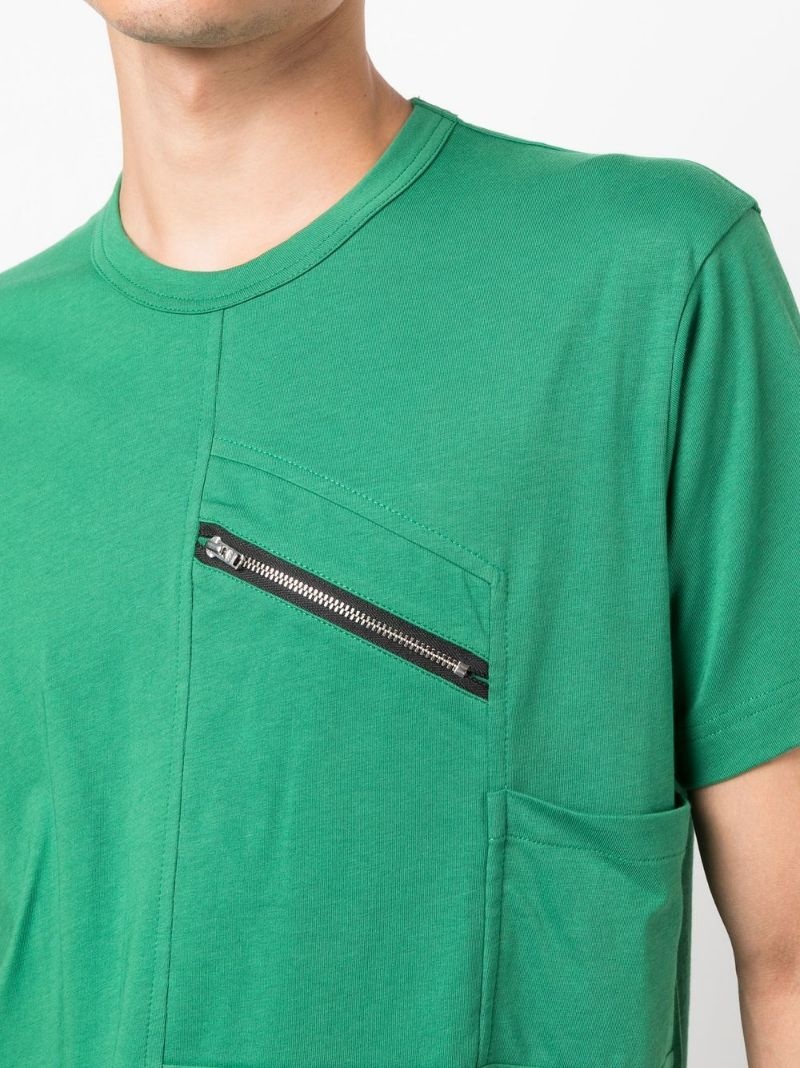panelled zip-pocket T-shirt - 5