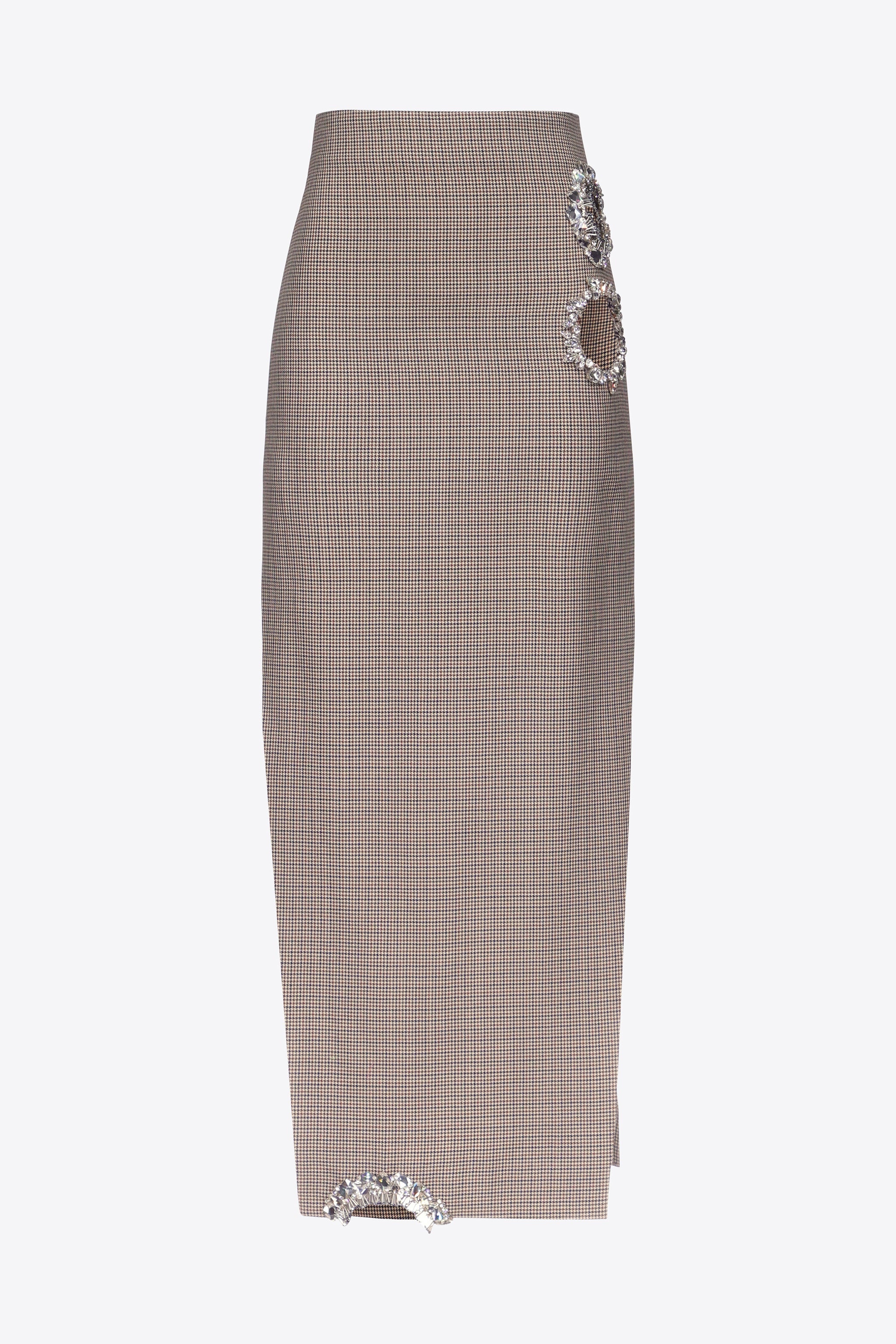 DISTRESSED CRYSTAL MIDI SKIRT - 1