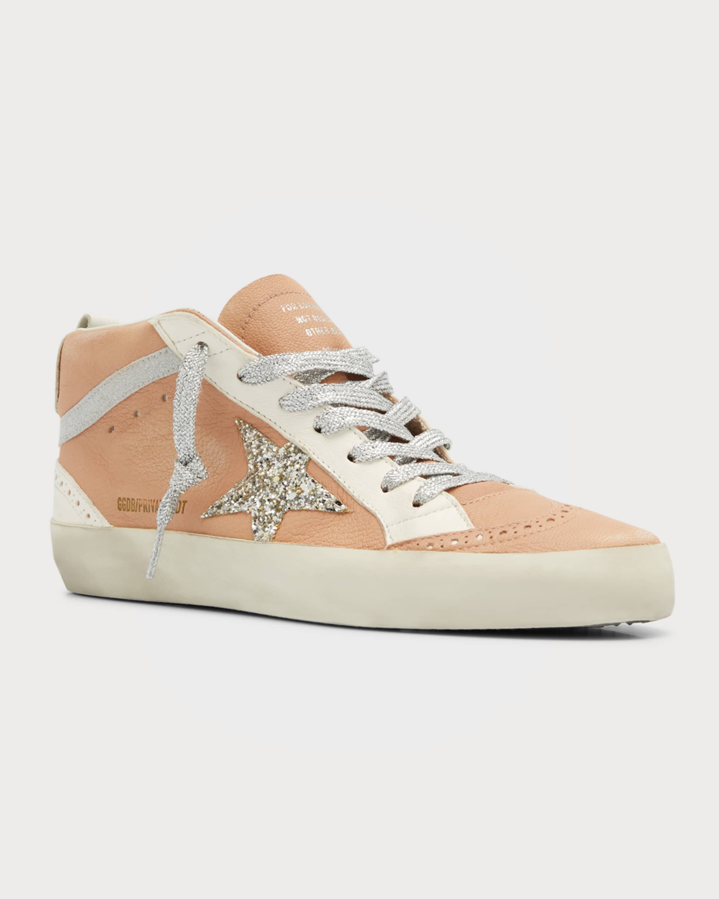 Mid Star Glitter Wing-Tip Sneakers - 2