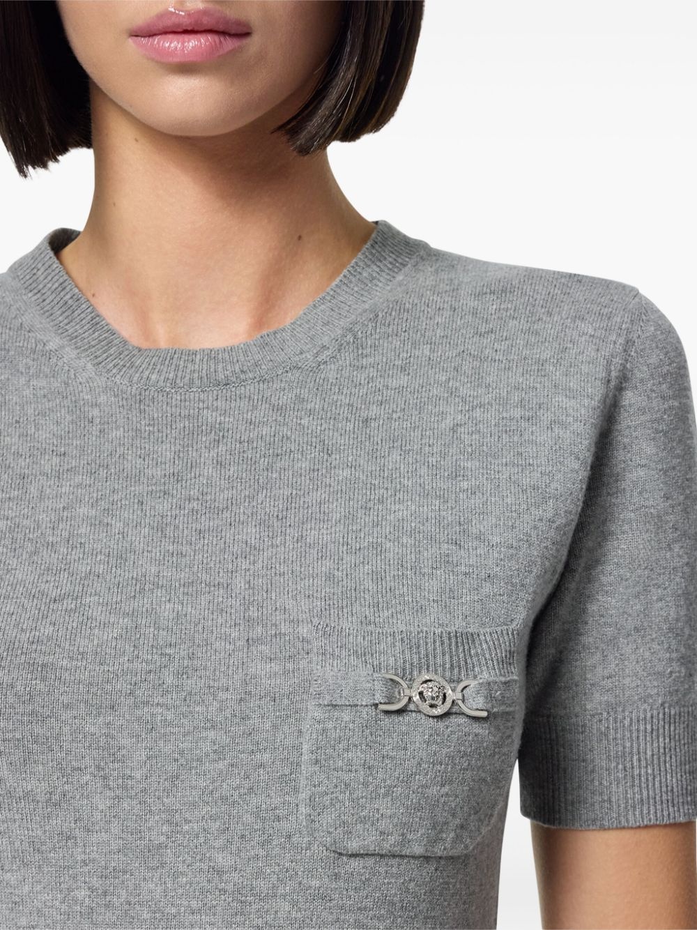 Medusa-plaque knitted top - 5