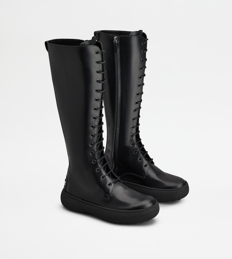 TOD'S W. G. LACE-UP BOOTS IN LEATHER - BLACK 3