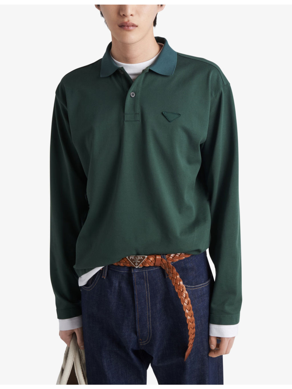Conceptual triangle-logo cotton polo shirt - 3