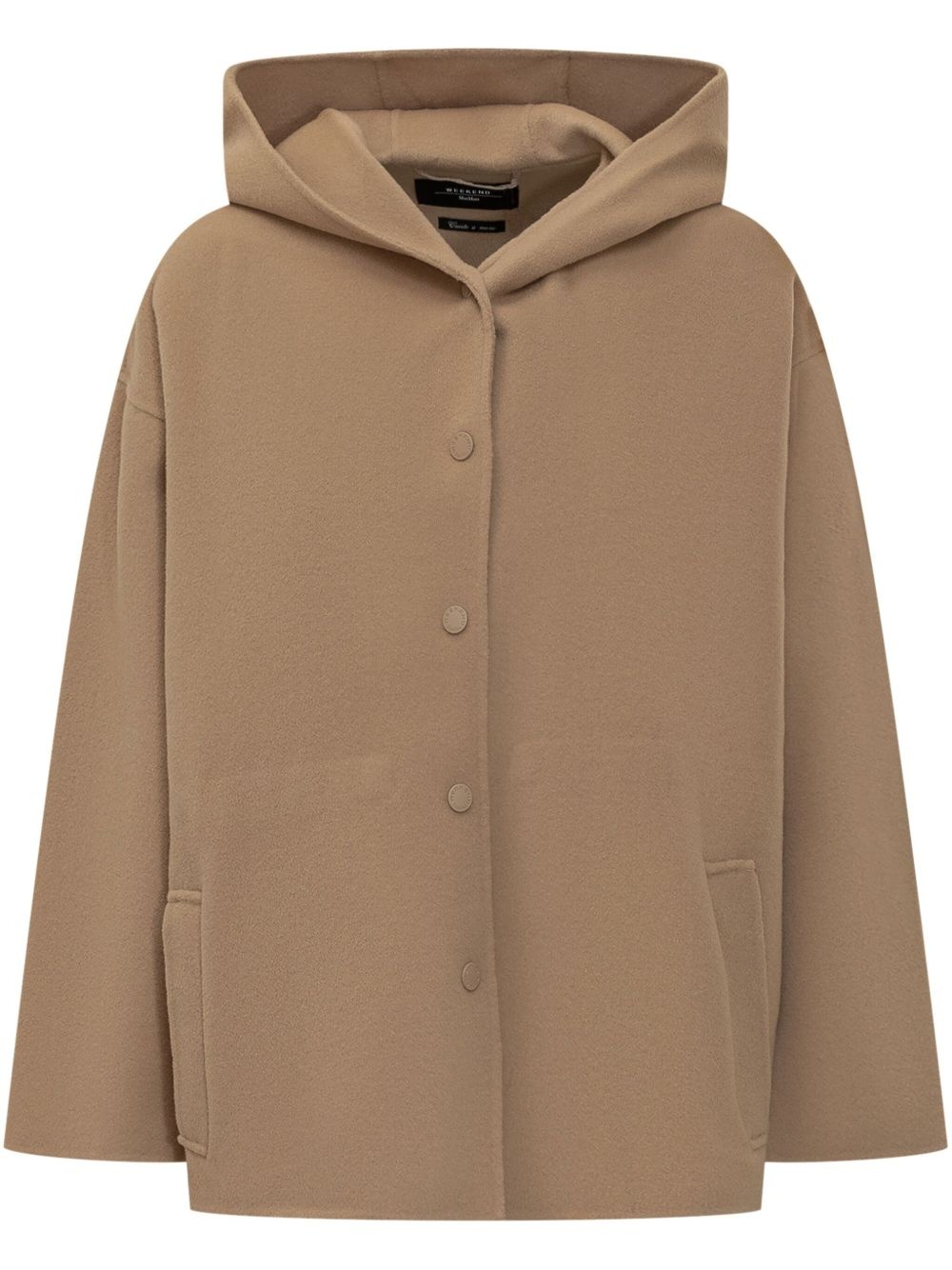 hooded wool coat - 1