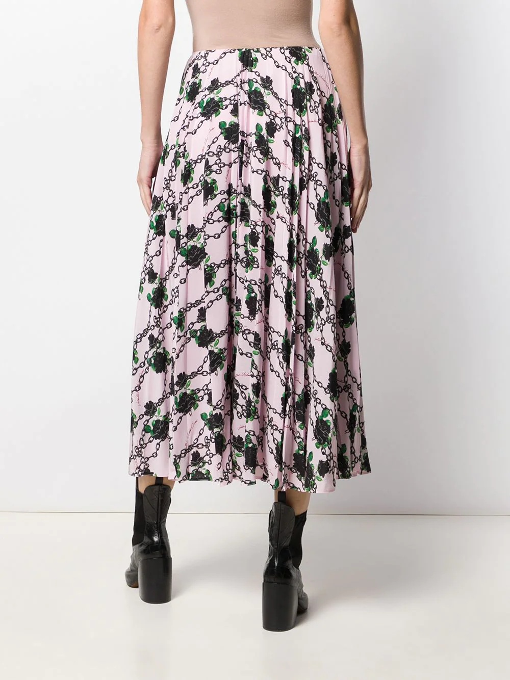 x Undercover silk pleated skirt - 4