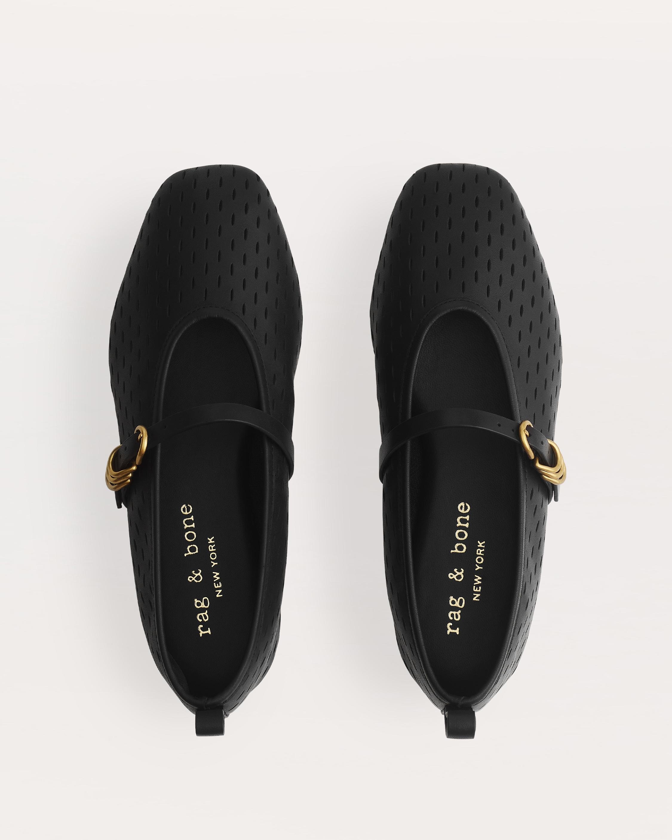 Spire Perforated Leather Mary Jane Shoes - 4