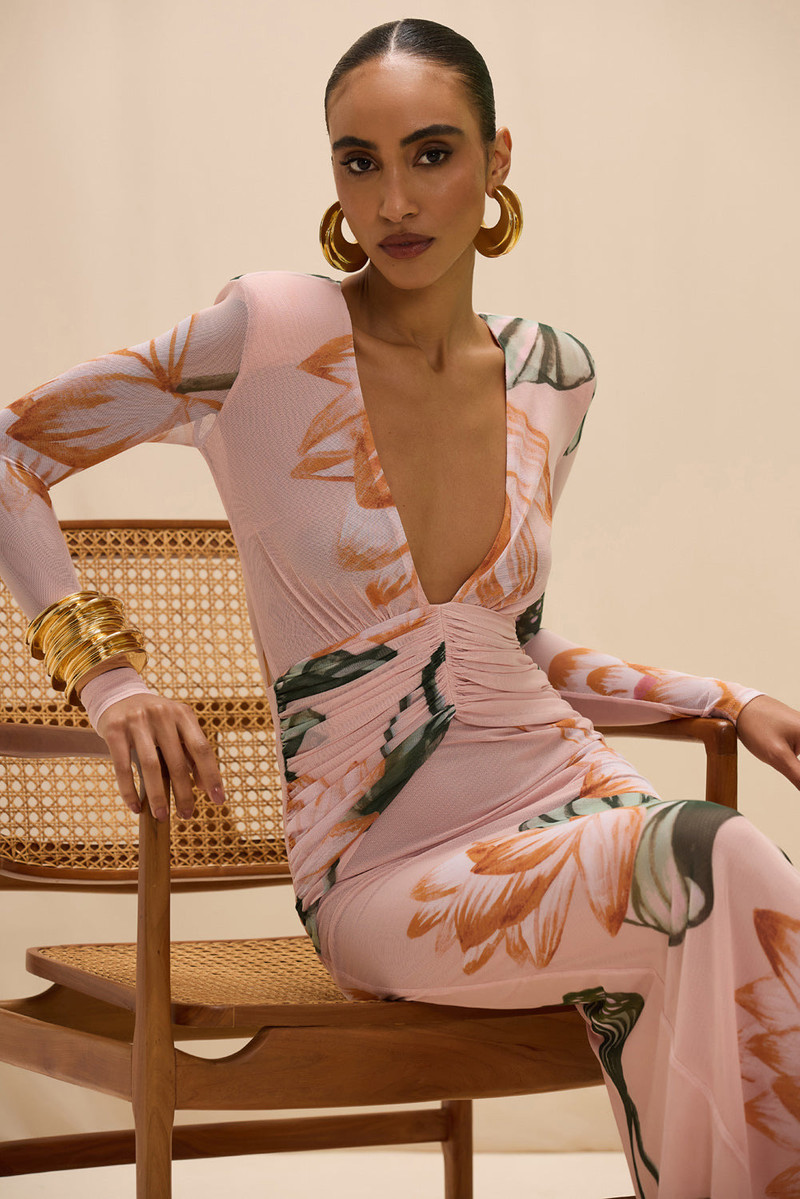 PatBO LOTUS LONG SLEEVE MAXI DRESS outlook