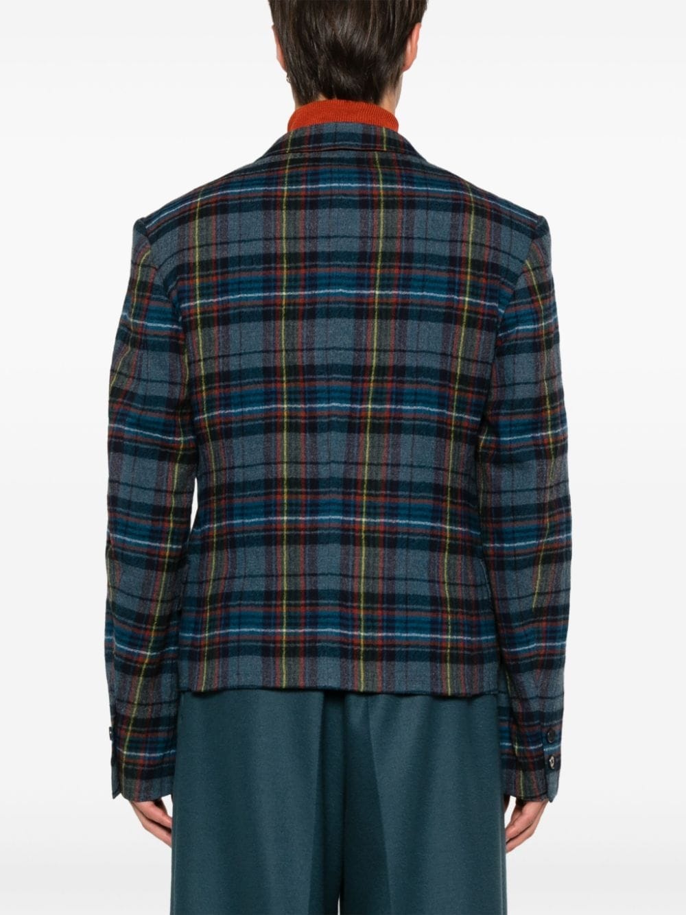 tartan wool blazer - 4
