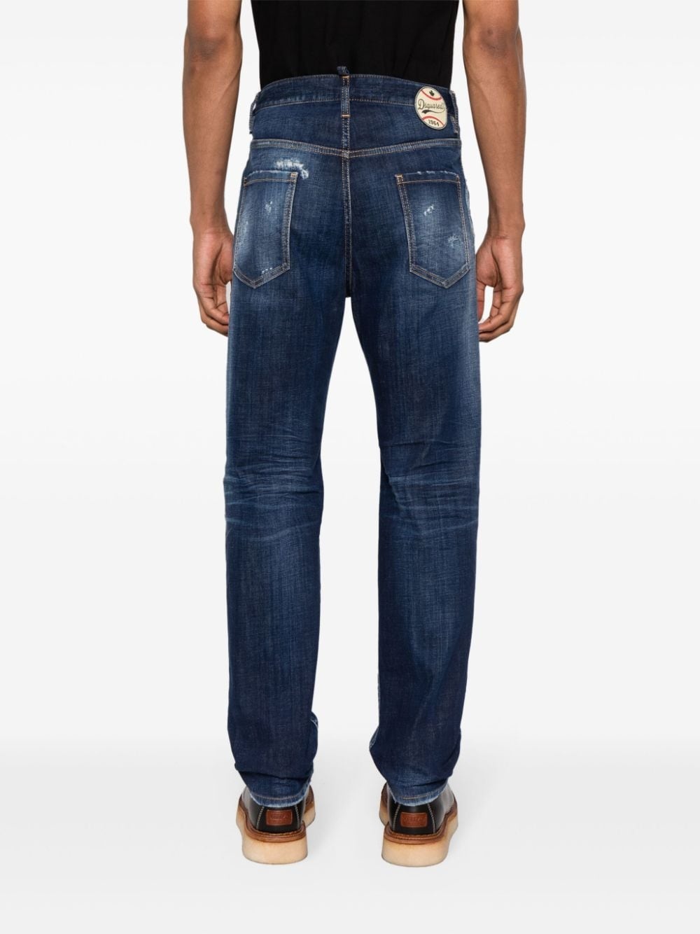 mid-rise distressed-effect jeans - 4