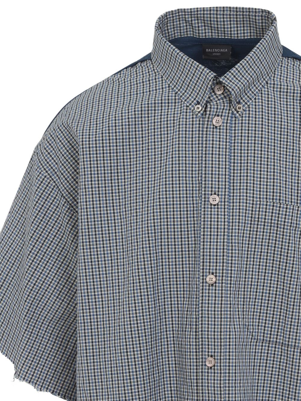 Hybrid  frayed-check shirt - 2