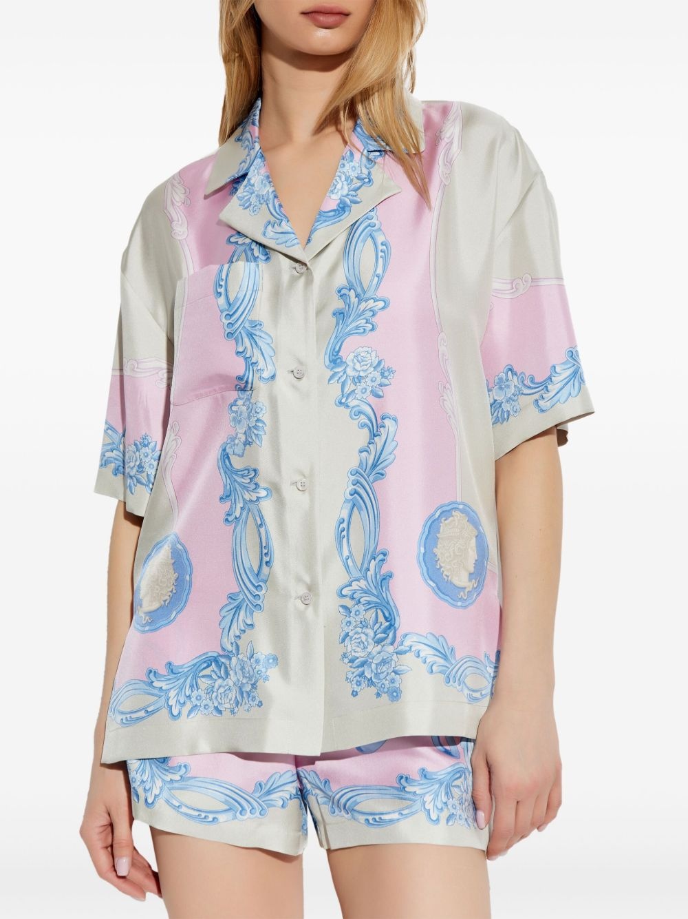Medusa-print silk shirt - 3