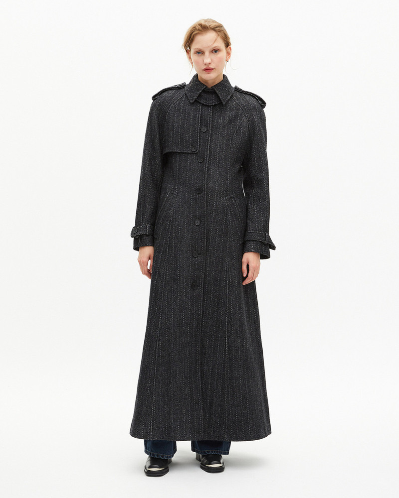 LONG DARK GRAY WOOL COAT 4