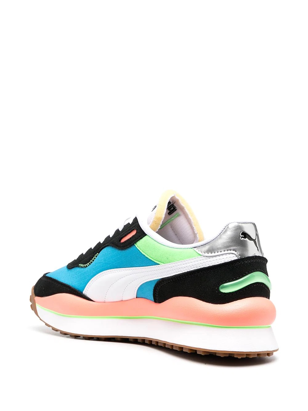 colour-block low-top sneakers - 3